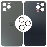Задня кришка Apple iPhone 12 Pro Max (чорна оригінал Китай з кільцями)