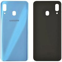 Задня кришка Samsung Galaxy A20s 2019 A207F (синя зі склом камери)