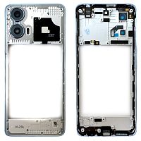Рамка корпусу Motorola Moto G24 Power (блакитна зі склом камери)