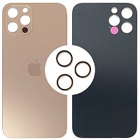 Задня кришка Apple iPhone 12 Pro (золотиста оригінал Китай з кільцями)