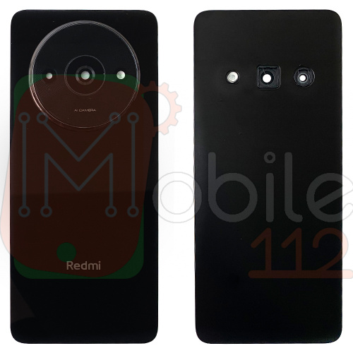 Задня кришка Xiaomi Redmi A3 (чорна оригінал Китай зі склом камери)