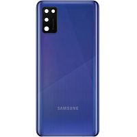 Задня кришка Samsung Galaxy A41 2020 A415F (синя оригінал Китай зі склом камери)