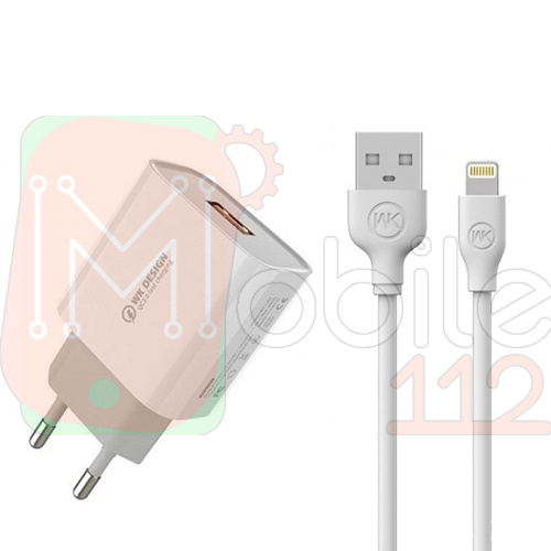 Зарядний пристрій WK WP-U57 18W Lightning (біле)