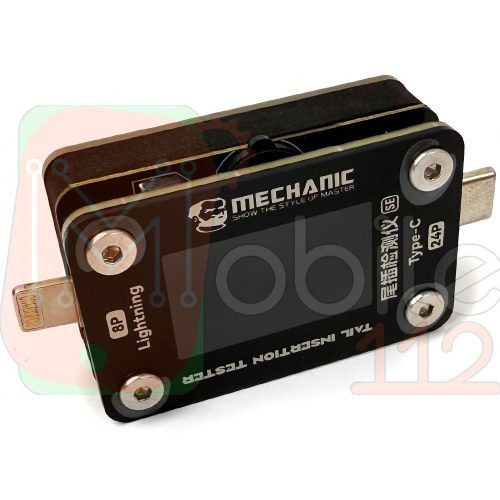 USB тестер Mechanic T-824SE для перевірки роботи роз'ємів USB-C та Lightning, 400 mAh