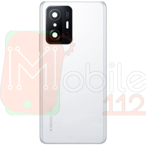 Задня кришка Xiaomi 11T, 11T Pro (біла оригінал Китай зі склом камери)