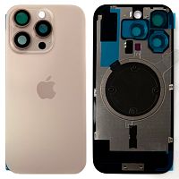 Задня кришка Apple iPhone 16 Pro (золотиста Desert Titanium з рамкою, склом камер та магнітом)