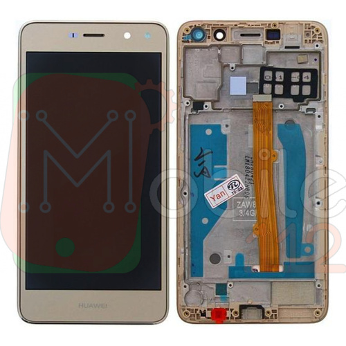 Дисплей Huawei Y5 2017 MYA-L02 L22 U29, Y6 2017 51050NFE з тачскріном (золотистий з передньою панеллю)