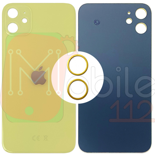Задня кришка Apple iPhone 11 (жовта оригінал Китай з кільцями)