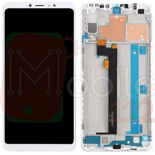 Дисплей Xiaomi Mi Max 3 з тачскріном (білий з рамкою)