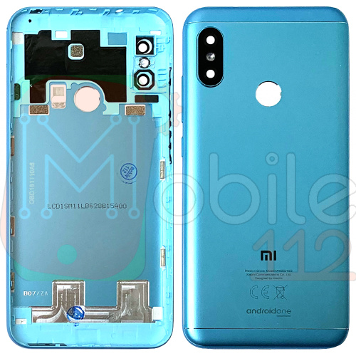 Задня кришка Xiaomi Mi A2 Lite, Redmi 6 Pro M1805D1SG (синій оригінал 100% зі склом камери)