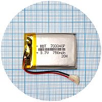Акумулятор універсальний 703040Р 41 х 30 х 8 мм 750 mAh 3.7V
