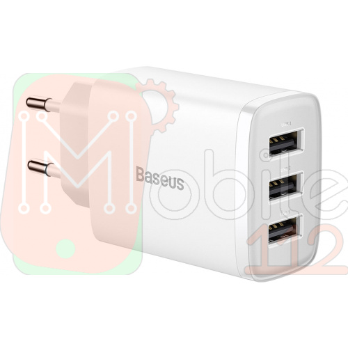 Мережевий адаптер Baseus Compact Charger 3USB 17W CCXJ020101 CCXJ020102 (білий)