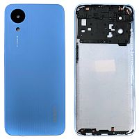 Задня кришка Oppo A17k CPH2471 (блакитна оригінал Китай зі склом камери)