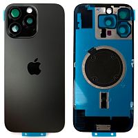 Задня кришка Apple iPhone 16 Pro Max (чорна Black Titanium з рамкою, склом камер та магнітом)