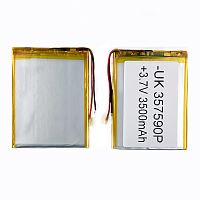 Акумулятор універсальний 357590P 92 х 72 х 3 мм, 3500 mAh 3.7 V