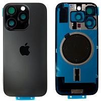 Задня кришка Apple iPhone 16 Pro (чорна Black Titanium з рамкою, склом камер та магнітом)