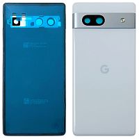 Задня кришка Google Pixel 7a (блакитна оригінал Китай зі склом камери)