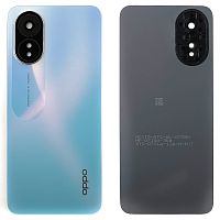 Задня кришка Oppo A18 CPH2591 (блакитна оригінал Китай зі склом камери)