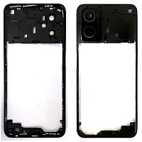 Рамка корпусу Oppo A76, A36 (чорна зі склом камери)
