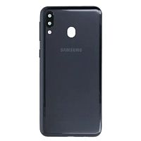 Задня кришка Samsung Galaxy M20 M205F (чорна оригінал Китай зі склом камери)