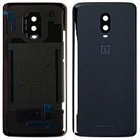 Задня кришка OnePlus 6T A6013 (чорна Original New зі склом камери)