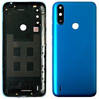 Задня кришка Motorola Moto E7 Power, E7i Power XT2097 (синя оригінал Китай зі склом камери)