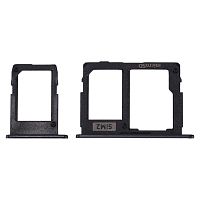 Тримач Sim картки Samsung Galaxy J5 2017 J530F, Galaxy J7 2017 J730F (чорний на 2 Sim + Micro SD комплект)