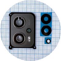 Скло камери Xiaomi Poco X4 GT, Redmi K50i, Note 11T Pro, Note 11T Pro+ Plus (комплект 3 шт із сірою рамкою)