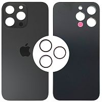 Задня кришка Apple iPhone 14 Pro Max (чорна оригінал Китай з кільцями)