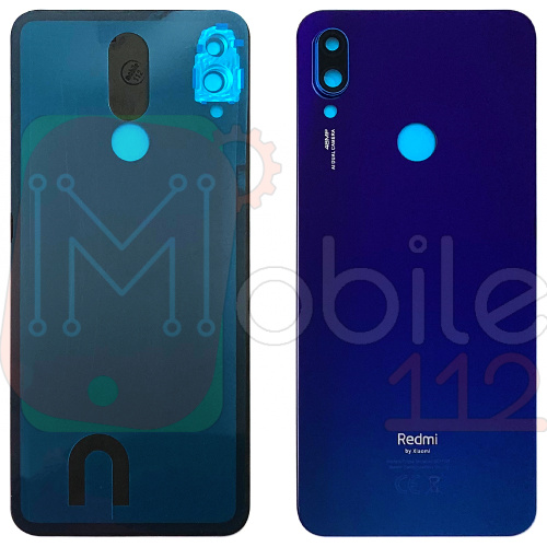 Задня кришка Xiaomi Redmi Note 7 m1901f7g, Redmi Note 7 Pro m1901f7s (синя оригінал Китай зі склом камери)
