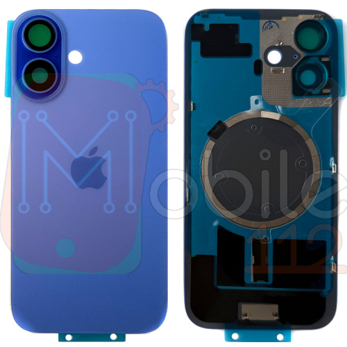 Задня кришка Apple iPhone 16 (синя оригінал Китай з рамкою, склом камери та магнітом)