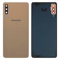 Задня кришка Samsung Galaxy A7 2018 A750F (золотиста зі склом камери)