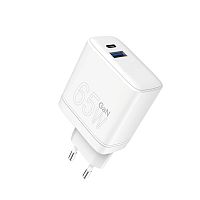 Мережевий адаптер WUW-C175 USB+Type-C 65W(Type-C) 18W(USB) (білий)