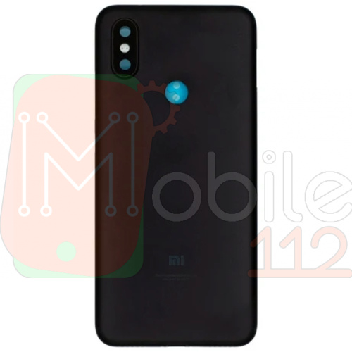 Задня кришка Xiaomi Mi A2 (чорна оригінал Китай зі склом камери)