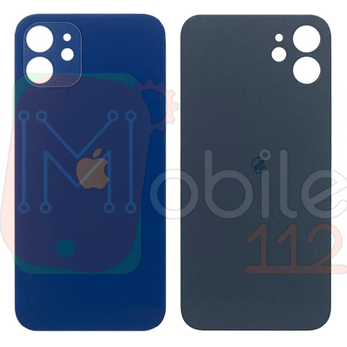 Задня кришка Apple iPhone 12 (синя AAA з великим отвором)