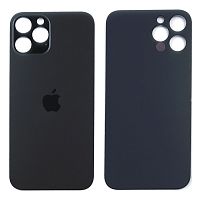 Задня кришка Apple iPhone 12 Pro Max (чорна оригінал Китай з великим отвором)