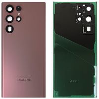 Задня кришка Samsung Galaxy S22 Ultra 5G S908 (бордова Original New зі склом камери)