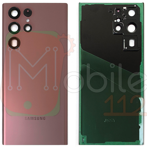Задня кришка Samsung Galaxy S22 Ultra 5G S908 (бордова Original New зі склом камери)